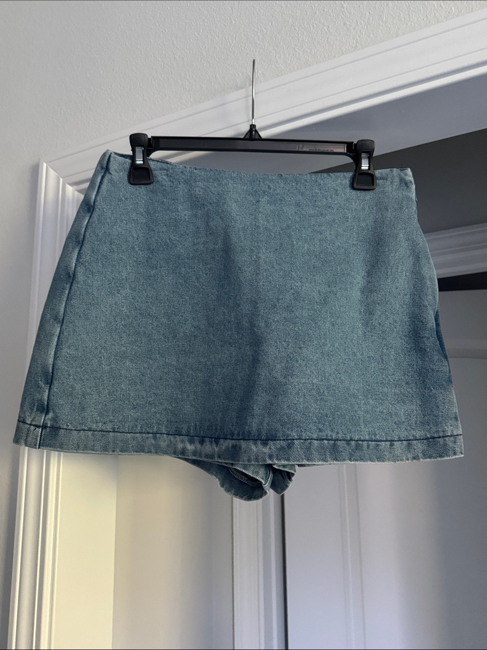 VICI Denim Skort in Light Blue Wash